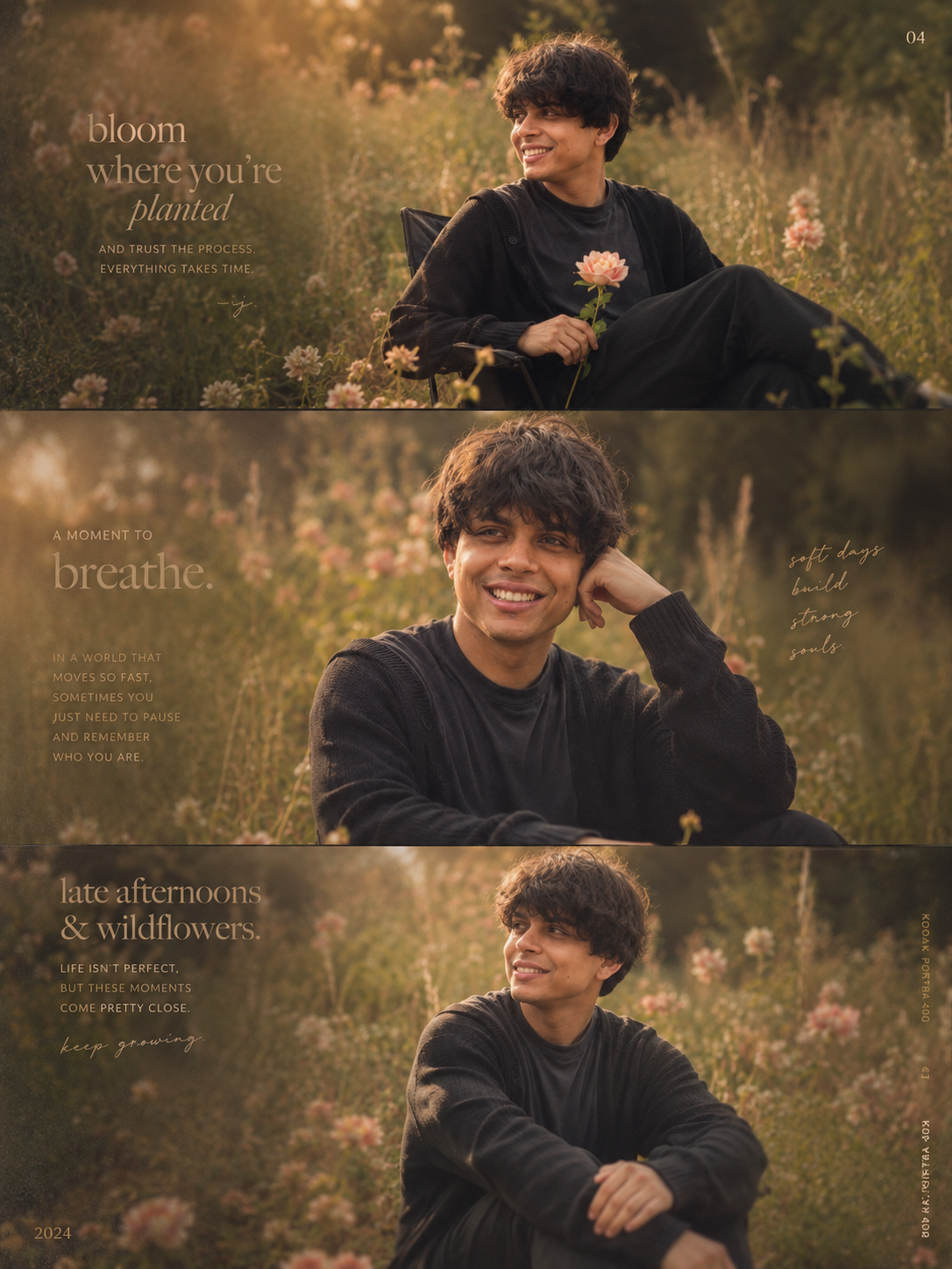 Aesthetic Portrait Prompt: Young Man in a Flower Meadow — image 2