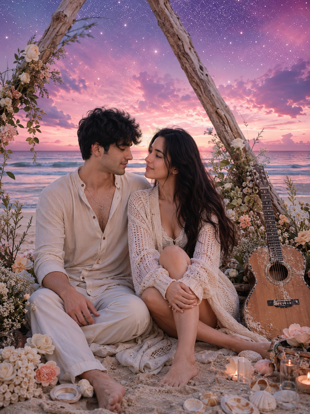 Beach Couple Portrait AI Photo Prompt for Gemini — image 4