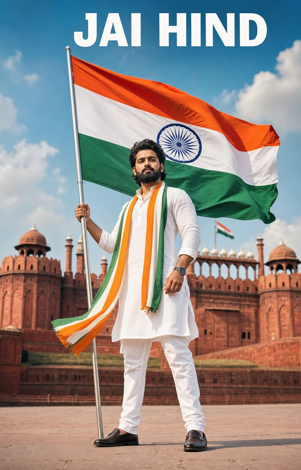 Red Fort Tiranga Portrait That Feels Powerful Without Looking Forced example — 5 15 August AI Photo Prompts for Independence Day